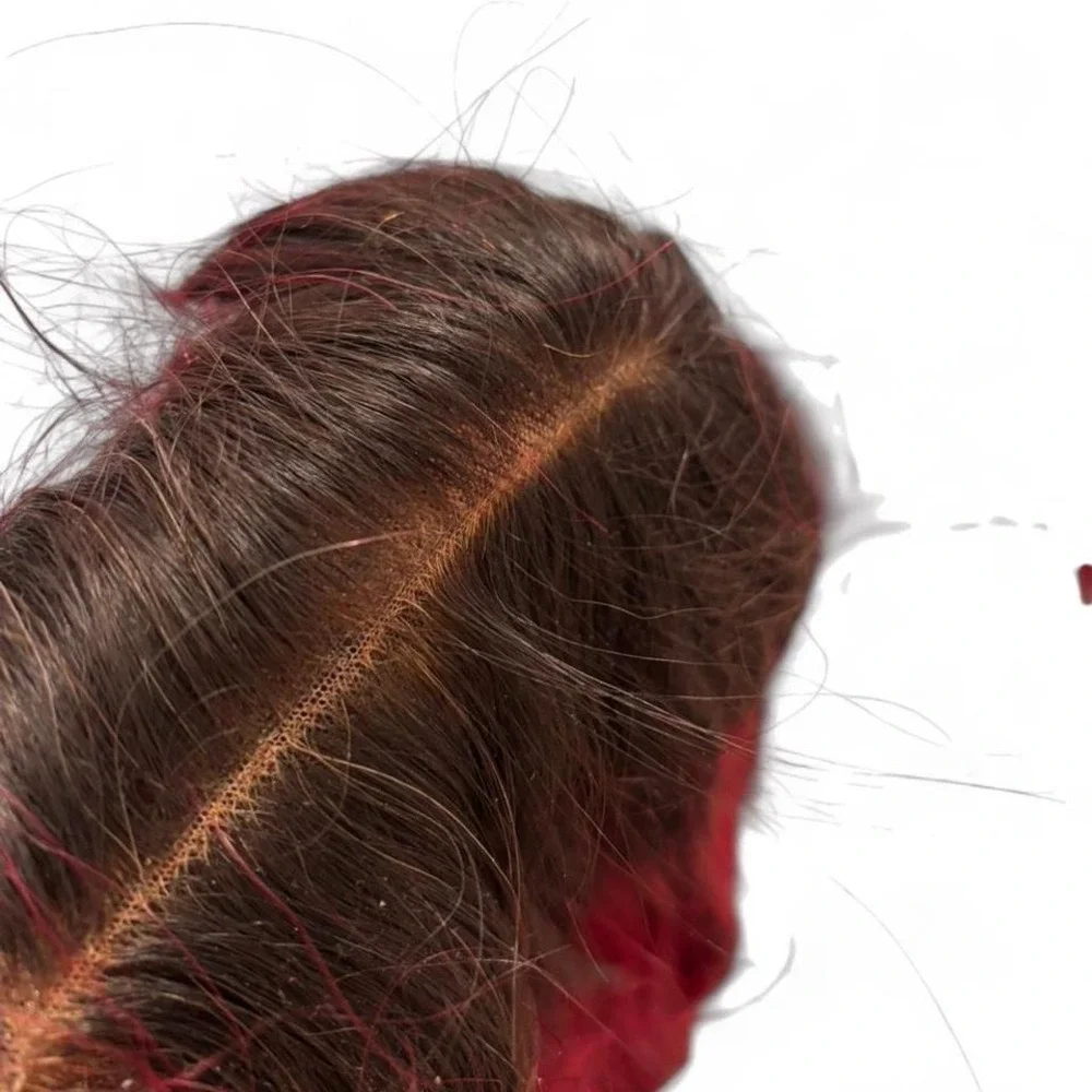 30 inch custom colored Red ombre wig. Washed before shipment. 13x6 precut wig